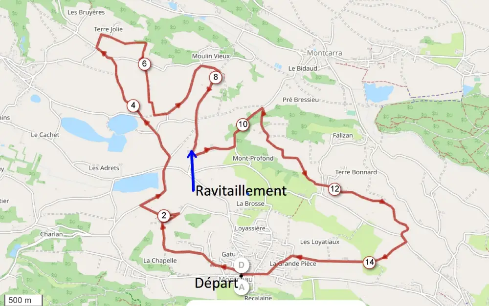Grand parcours rouge 16 km Grand parcours rouge