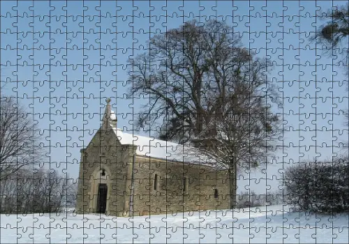 Chapelle en neige puzzle 